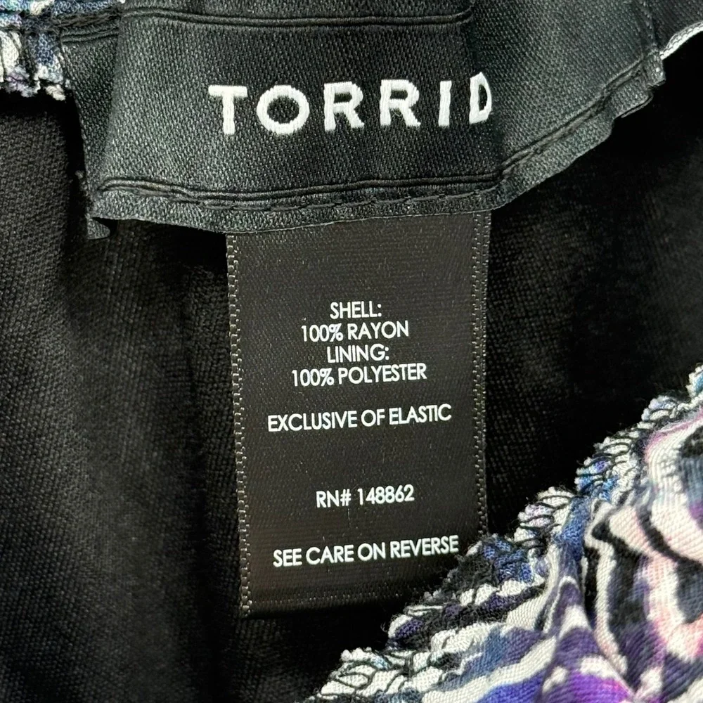 Torrid Purple Chevron Ikat Paperbag Waist Tie Shorts Lined Boho Plus Size 1